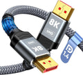 8K 4K Displayport Cable 1.4, VESA Certified DP Cord 6.6Ft