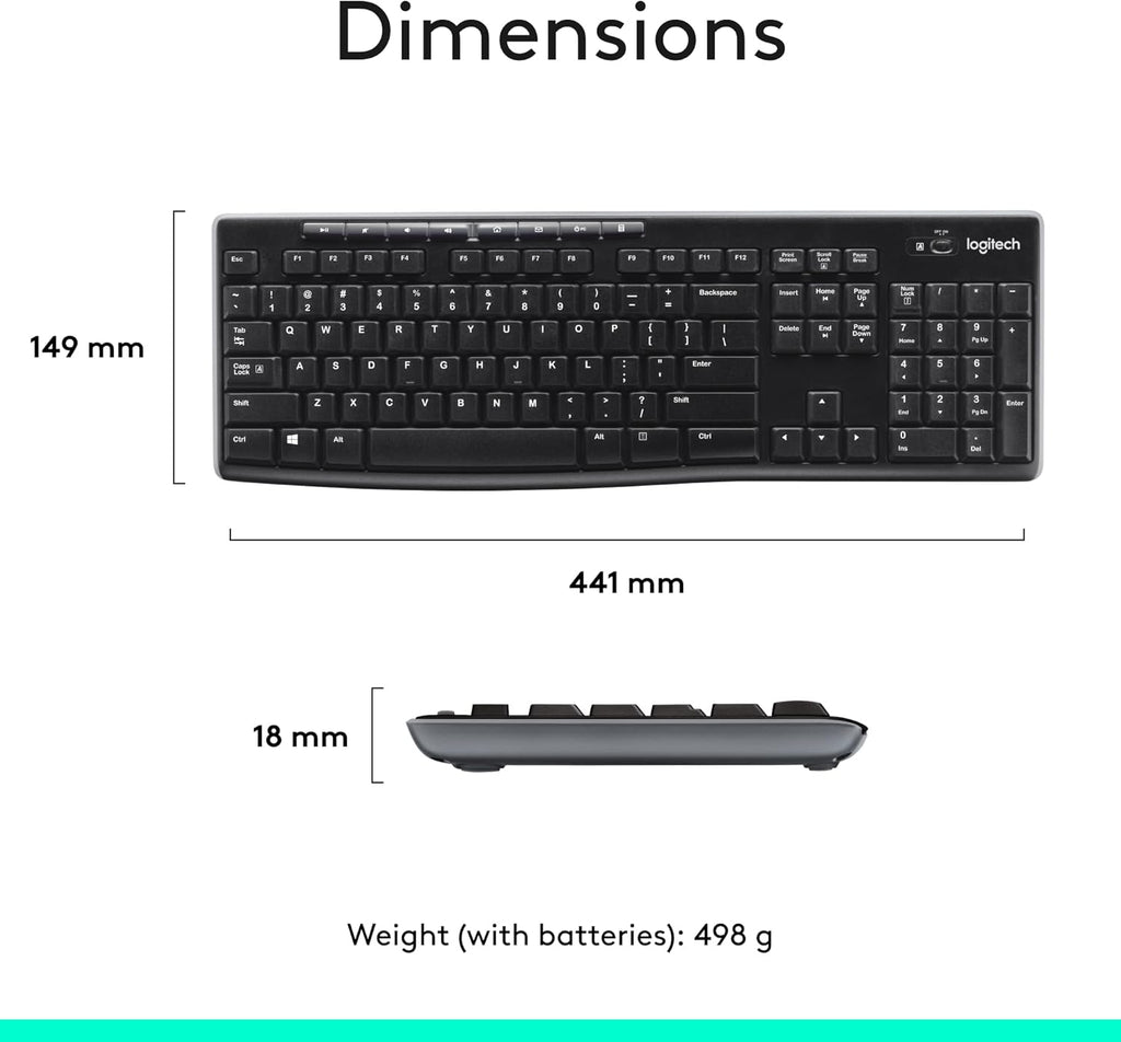 Logitech MK270 Wireless Keyboard and Mouse Combo