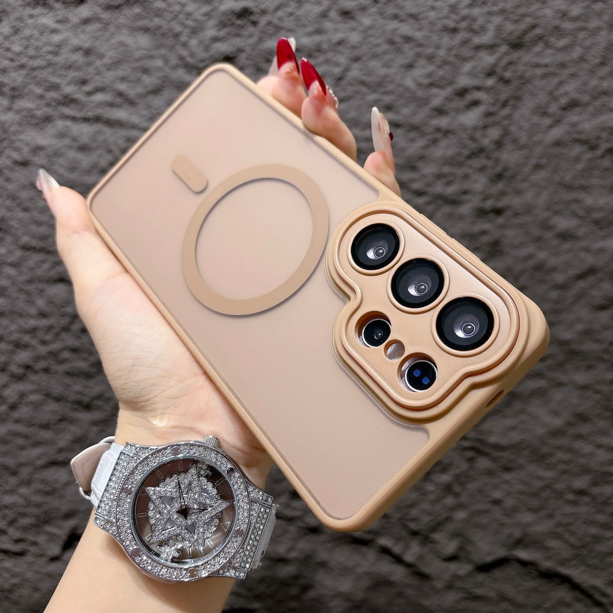 Luxury Matte Case for Samsung Galaxy S26 S25 S24 S23 Ultra plus FE A56 A36 A26 A17 S25Edge for Magsafe Wireless Charge Cover