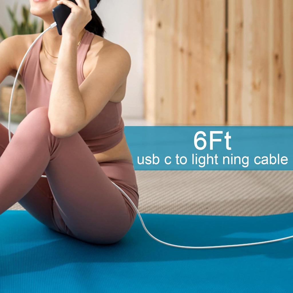 Fast Iphone Charger Block Compatible with Iphone 13 14 Fast Charger Cord 6 FT, MFI Certified for 2 Pack 20W PD Iphone Charger Fast Charging Iphone 14 13 12 11 Pro Max,14 Plus,Xr,Xsmax-White
