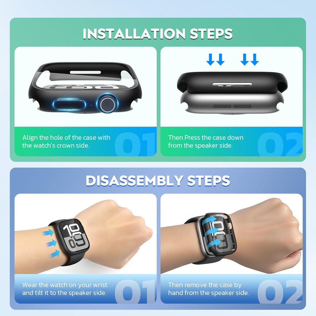 Protective Case with Screen Protector for 46mm Apple Watch Series 11/10