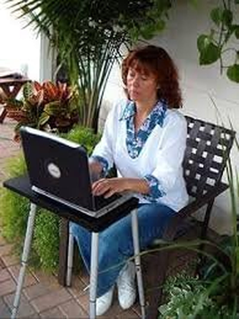 Black Portable Compact Lightweight Adjustable Height Laptop Notebook Computer Stand Table