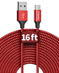 Long USB to USB C Cable, 16Ft USB a to USB C Cable Fast Charging | for Iphone 17 16 15 Pro Max plus 17 Air 16E Charger Type C, Samsung Galaxy S26 S25 S24 S23 S22 S21 S20 A17 A16