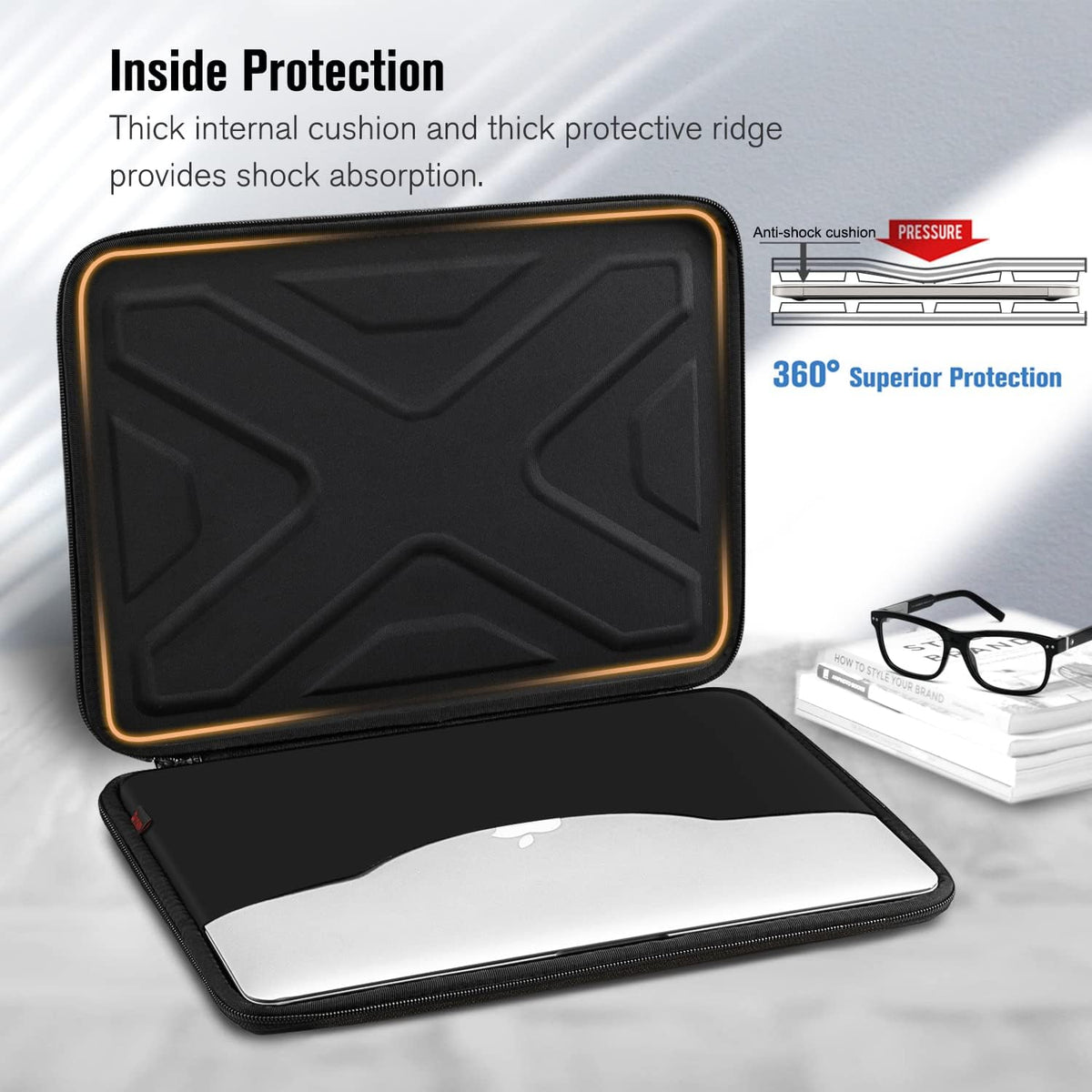 Hard Shell Laptop Sleeve Case for 15" Macbook Air M5/A3448 (2026) | 16" Macbook Pro M5 Pro/Max A3428 A3429 (2026) M4/M3/M2/M1, 15 Surface Laptop, Shockproof Computer Bag