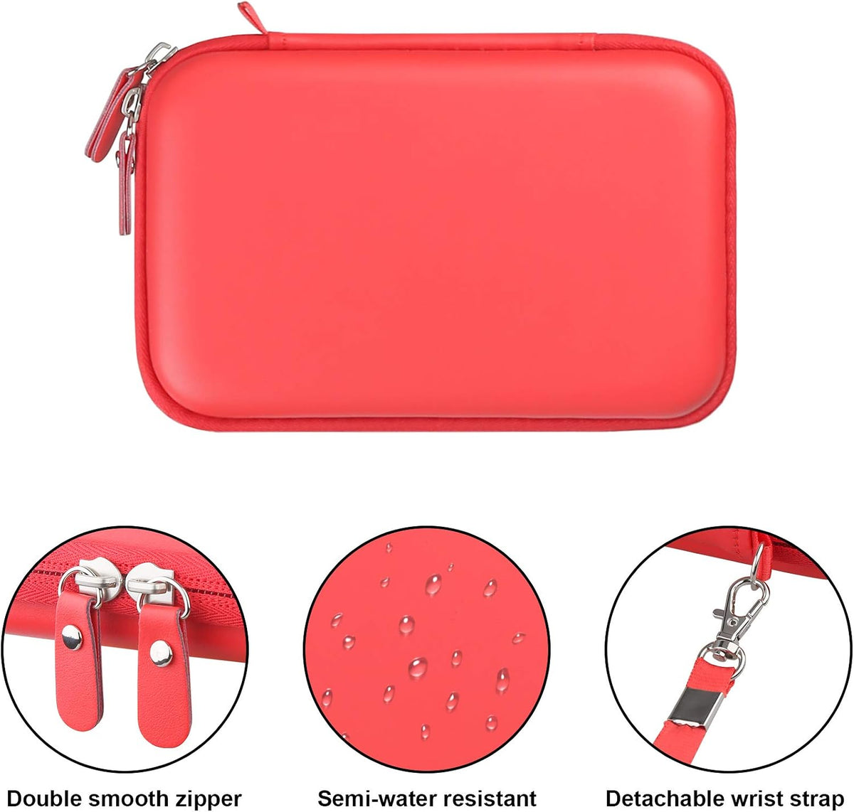Case for Macbook Air Pro Charger Magsafe/Magsafe 2 Power Adapter | Hard Shockproof Bag for Iphone 17/17 Pro Magsafe Charger, USB C Hub, Type C Hub, USB Multiport Adapter, Red