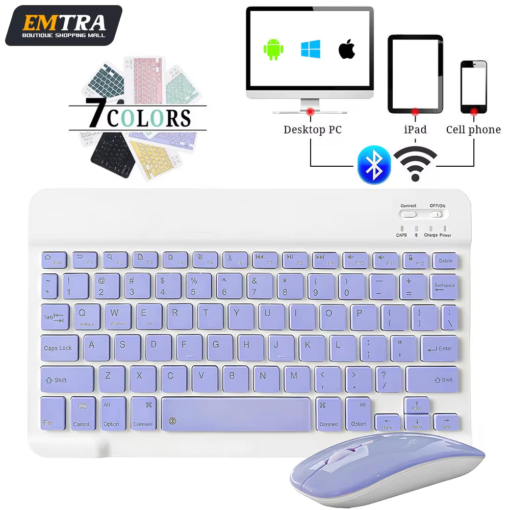 Mini Wireless Keyboard Bluetooth Keyboard for Ipad Phone Tablet Portable Bluetooth Keyboard and Mouse for Samsung Xiaomi Android