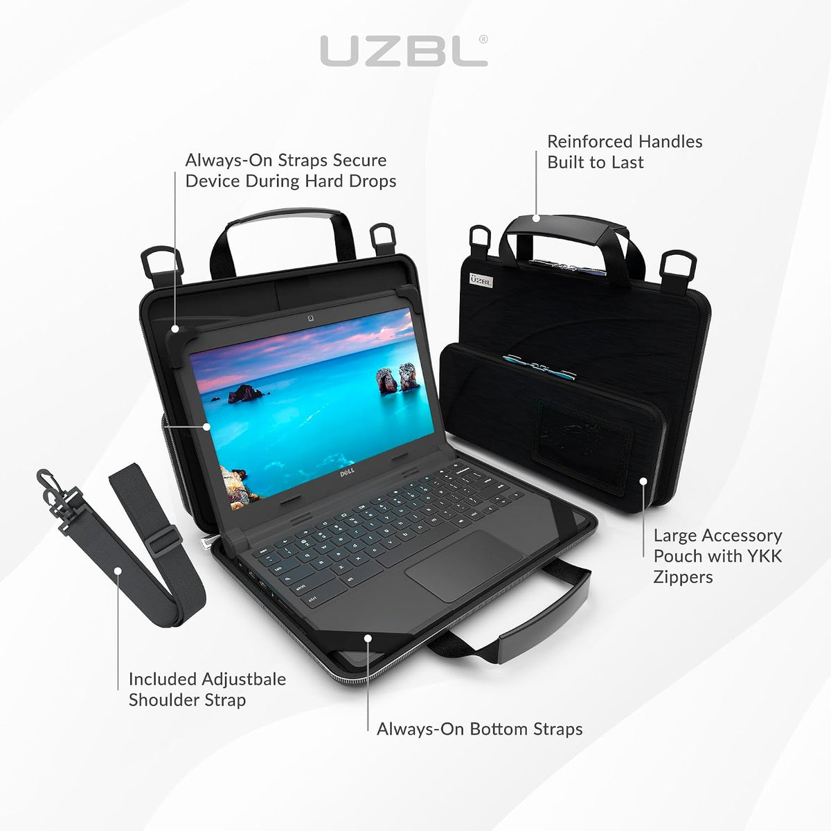 13-14 Inch Always on Pouch Work in Case for Chromebook and Laptops, Designed for Students, Classrooms, and Business