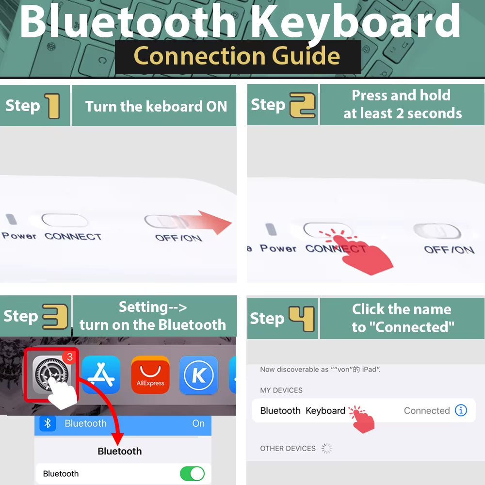 Mini Wireless Keyboard Bluetooth Keyboard for Ipad Phone Tablet Portable Bluetooth Keyboard and Mouse for Samsung Xiaomi Android
