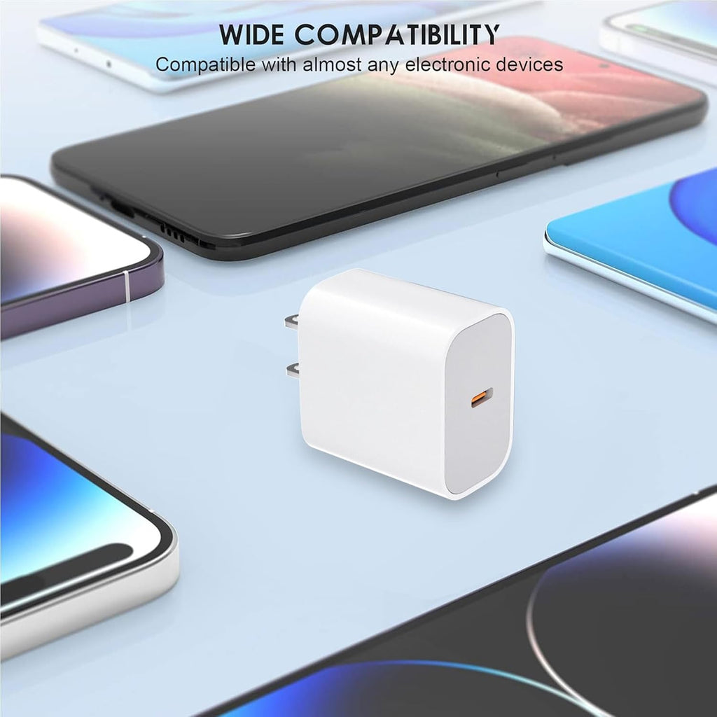 USB C Charger Block，2-Pack 30W Type C Chagrer Fast Charging with 4FT&6FT Fast Charging Cable Compatible with I Phone 17/17 Plus/17 Pro/17 Pro Max/16/16 Plus/16 Pro/16 Pro Max/15/15 Pro Max