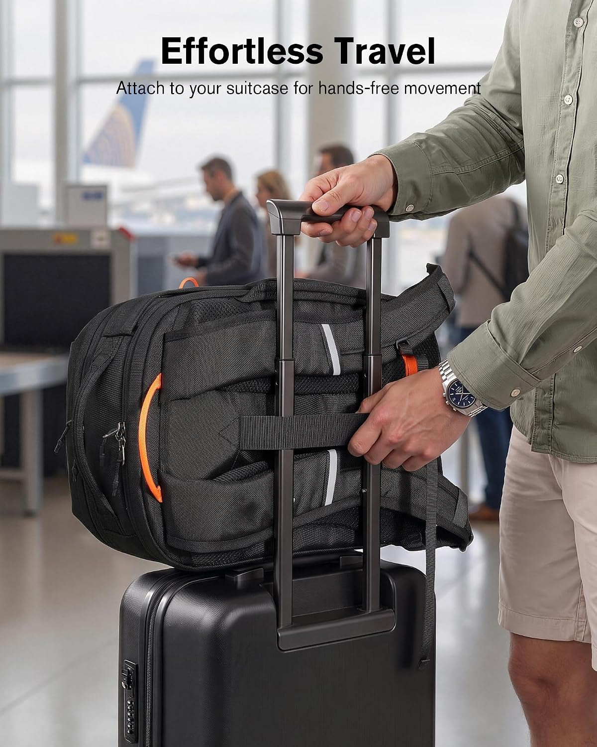 Travel Laptop Backpack 30L Carry on TSA Approved for Commute Trips | 100% RPET Recycled Fabric | Eva-Cushioned Laptop Protection | TSA 180° Lay-Flat Opening | Reinforced Stability Base Panel