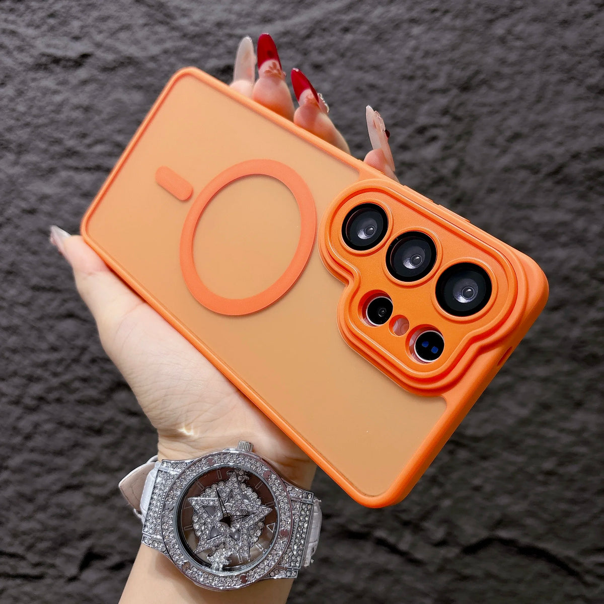 Luxury Matte Case for Samsung Galaxy S26 S25 S24 S23 Ultra plus FE A56 A36 A26 A17 S25Edge for Magsafe Wireless Charge Cover
