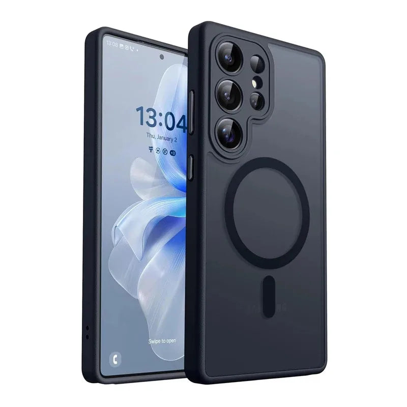 Luxury Matte Case for Samsung Galaxy S26 S25 S24 S23 Ultra plus FE A56 A36 A26 A17 S25Edge for Magsafe Wireless Charge Cover