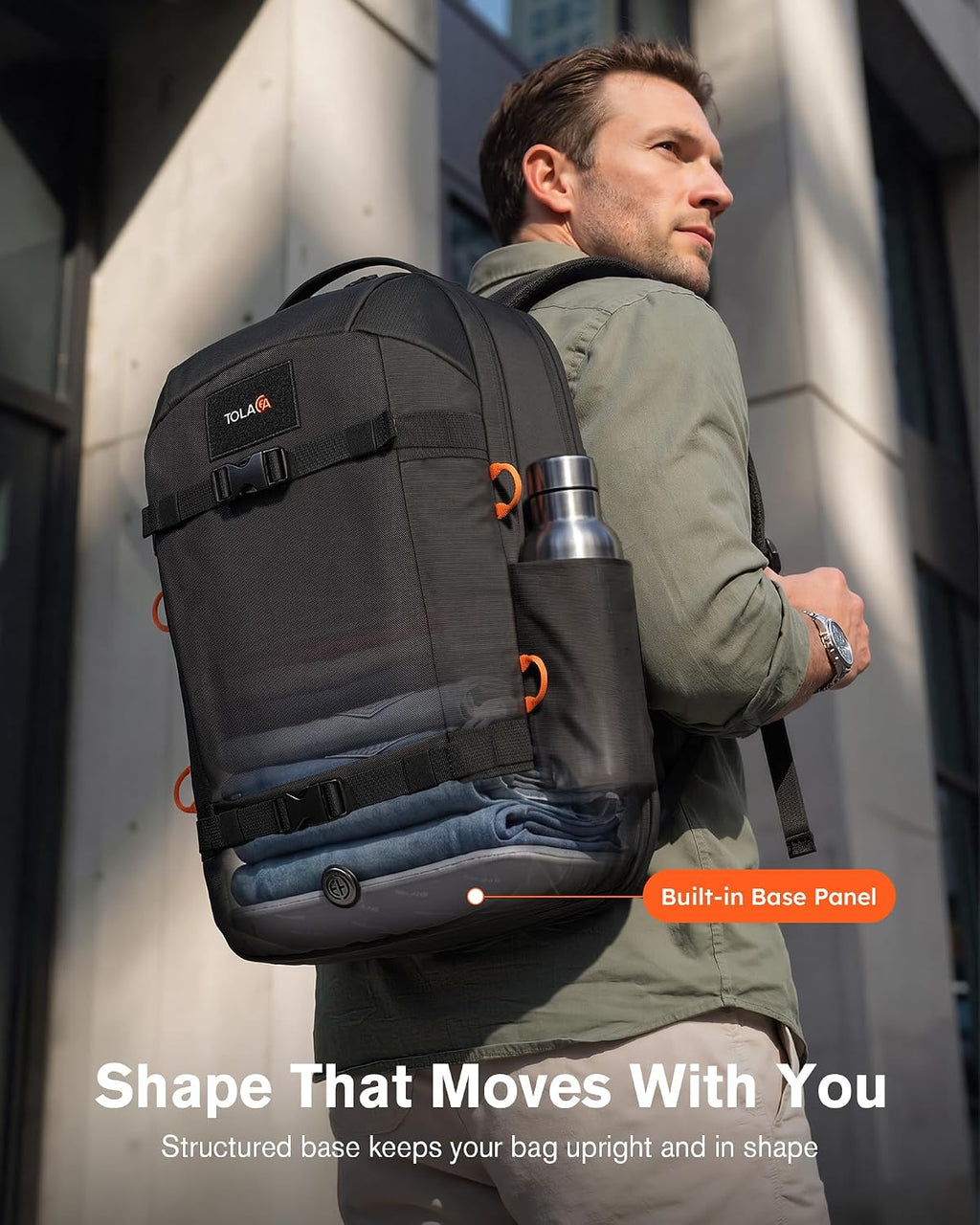 Travel Laptop Backpack 30L Carry on TSA Approved for Commute Trips | 100% RPET Recycled Fabric | Eva-Cushioned Laptop Protection | TSA 180° Lay-Flat Opening | Reinforced Stability Base Panel