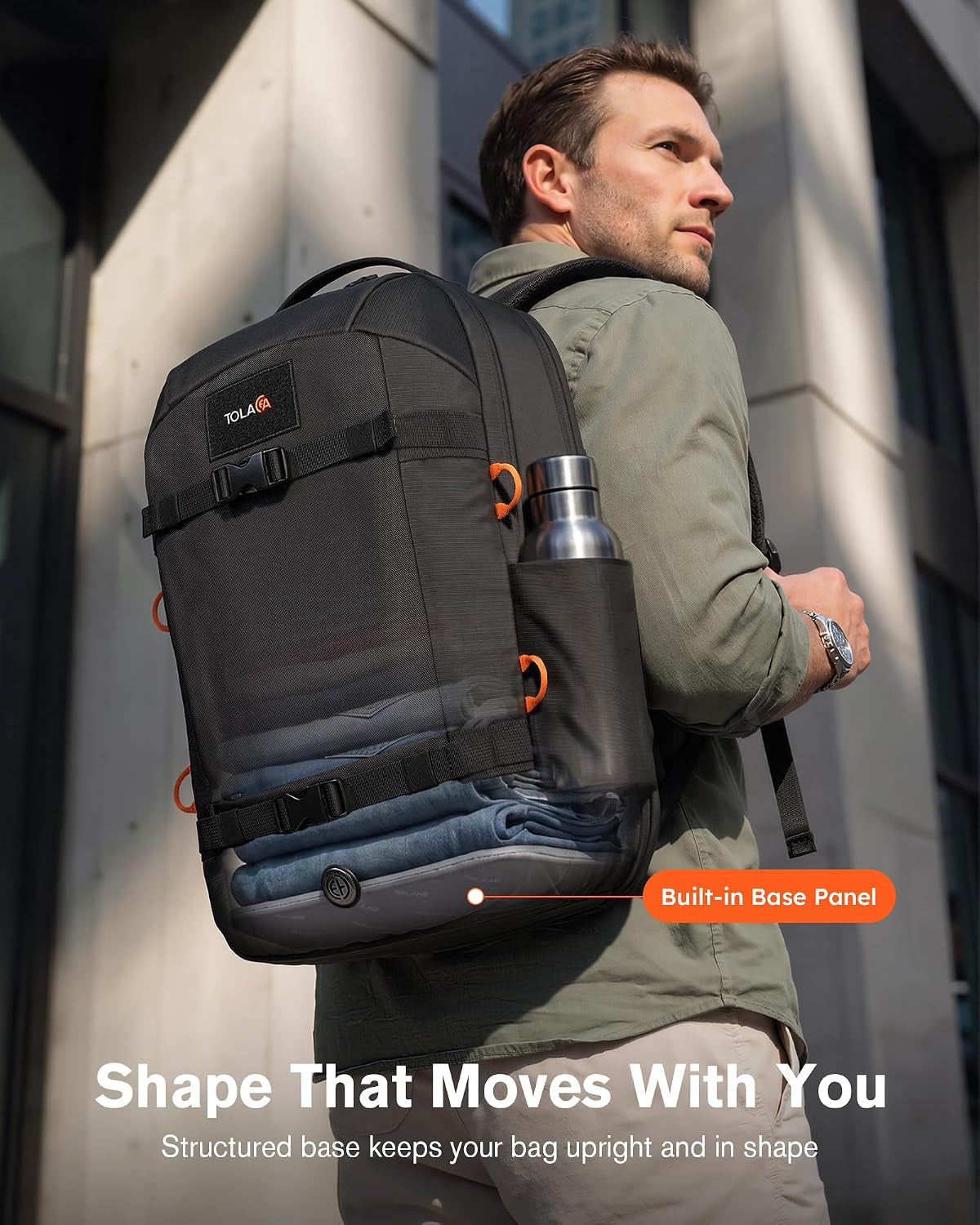 Travel Laptop Backpack 30L Carry on TSA Approved for Commute Trips | 100% RPET Recycled Fabric | Eva-Cushioned Laptop Protection | TSA 180° Lay-Flat Opening | Reinforced Stability Base Panel