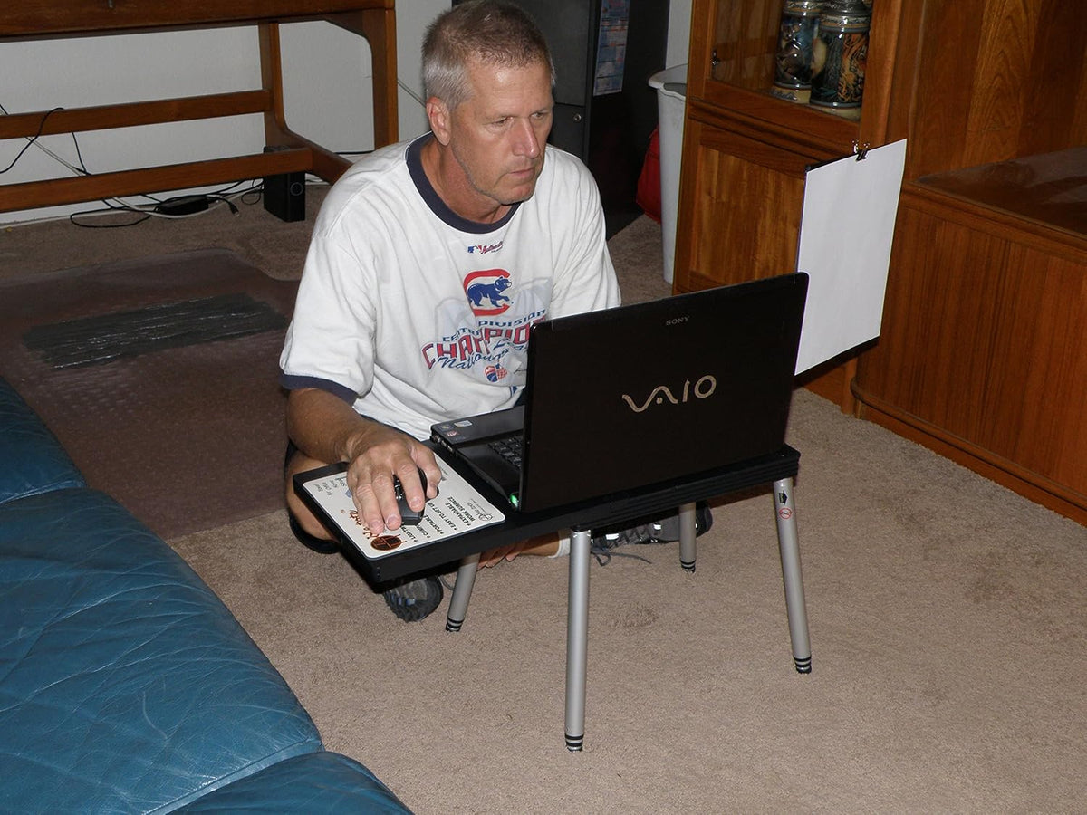 Black Portable Compact Lightweight Adjustable Height Laptop Notebook Computer Stand Table